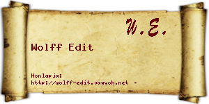 Wolff Edit névjegykártya